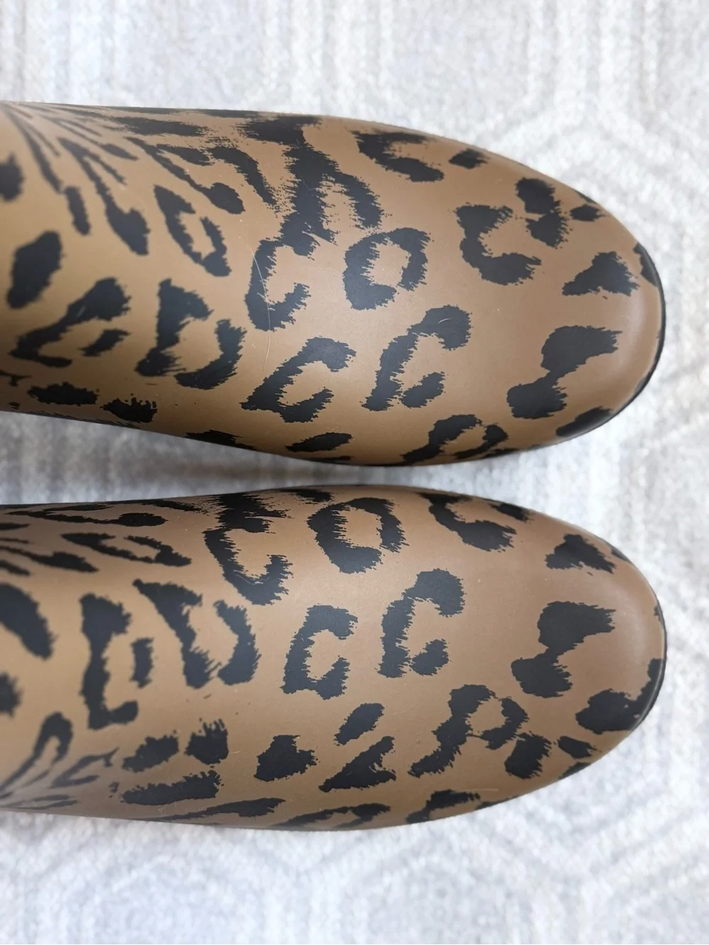 Hunter Original Refined Short Rain Boots Animal Print Black Brown Women's 7